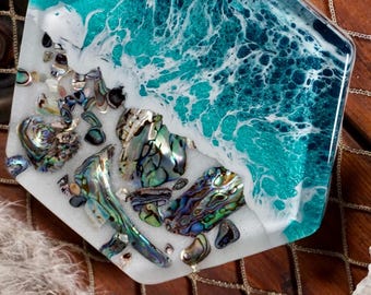Turquoise Waves Abalone Shell Coasters