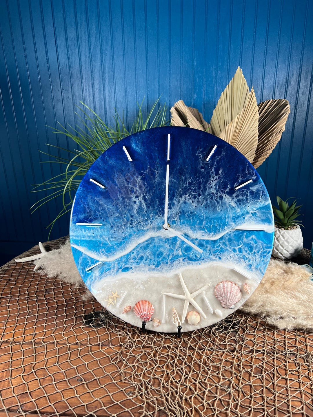 Ocean Waves and Sea Shell Clock - Etsy