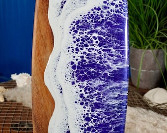 Purple Waves Acacia Wood Charcuterie Board | Cheese Board | Serving Board