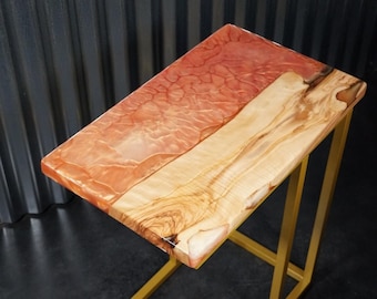 Sunrise | Epoxy Resin Side Table, End Table, C-Table