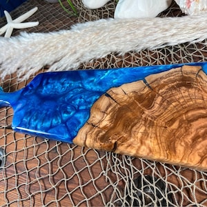 Blue Color shifting Olive wood Charcuterie Board, Serving Board