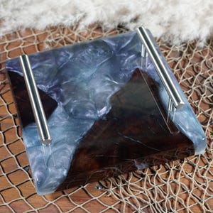 Walnut Wood with Blue Resin Charcuterie Board, serving board