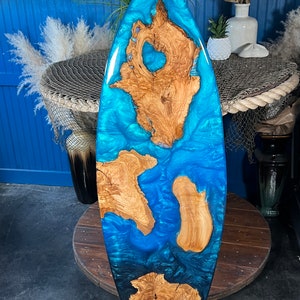 Turquoise and Blue Surfboard | Wall Art