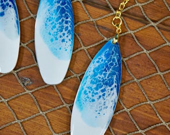 Ocean Waves Mini Surfboard Keychain
