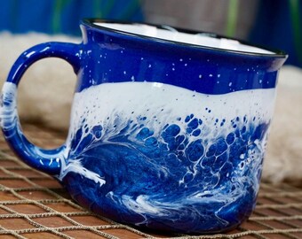 Ocean Waves Ceramic Campfire Coffee Mug