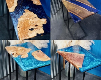 Custom Epoxy Resin Accent Table, Side Table, End Table, C-Table
