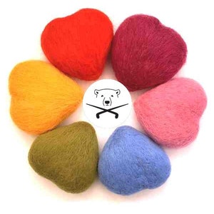 Hearts Felted Wool Waldorf Inspired, Set of 6