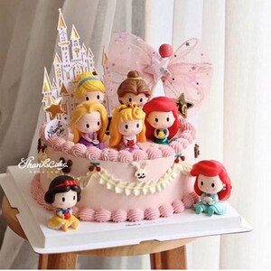 Topper De Gateau Disney Princess La Petite Sirene La Belle Etsy France