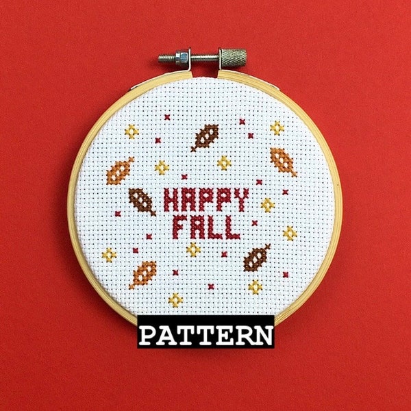 Happy Fall Cross Stitch Pattern | Cross Stitch PDF Patterns
