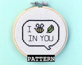 I Believe In You Cross Stitch Pattern | Punny Cross Stitch Patterns | Bee Cross Stitch Pattern