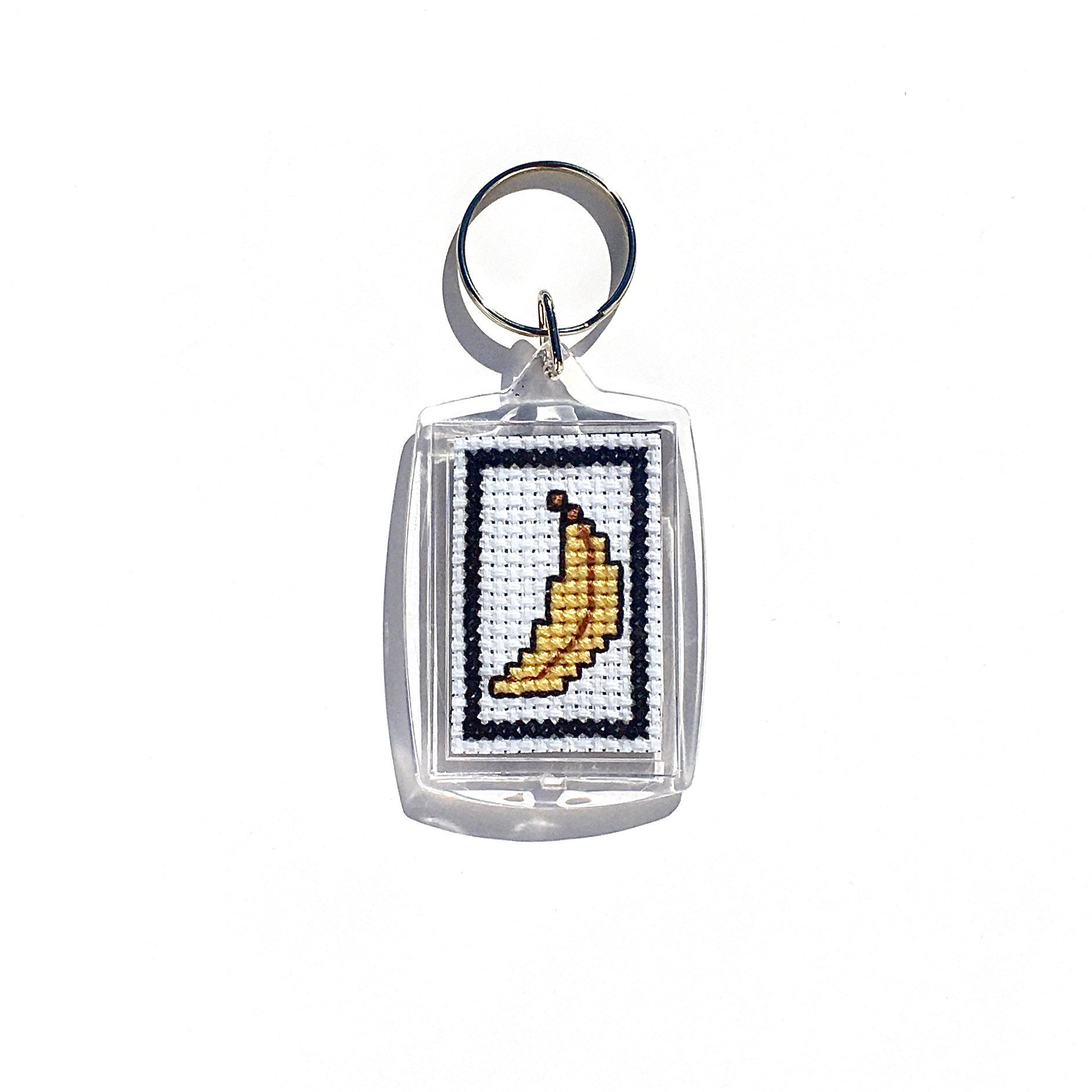 LevelThreaded Banana Key Chains | Cross Stitch Key Chains | Funny Gifts | Key Rings | Acrylic Key Chains | Fruit Key Chains