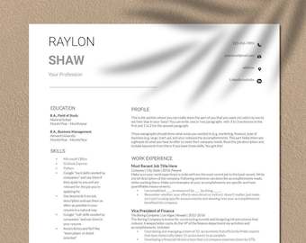 Google Docs Resume Template | Instant Download | Executive Resume Template | CV Template | Cover Letter | Modern Resume | One Page Resume