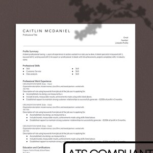 Google Docs Resume Template | CV Resume Template | Creative Resume | Resume Template Google Docs | One Page Resume | ATS Resume