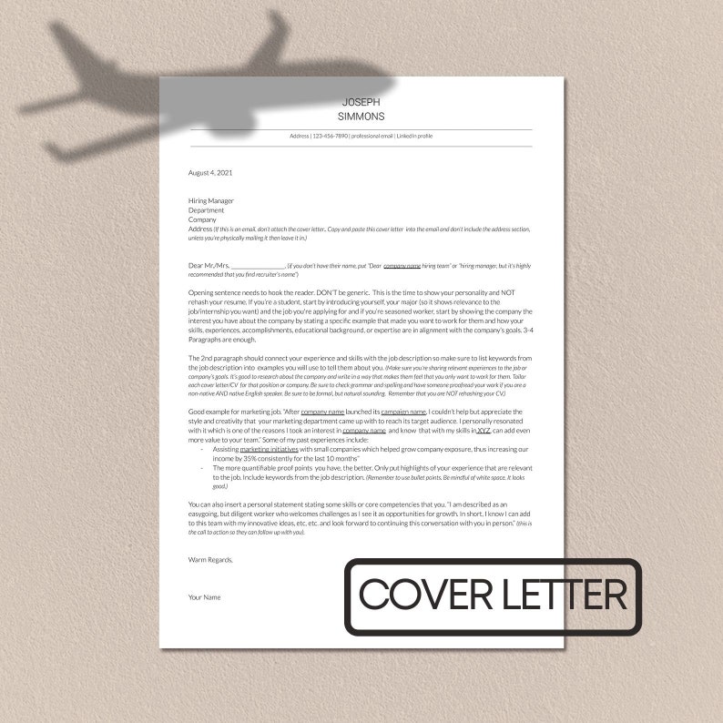 Pilot CV Resume Template Google Docs Resume Template Resume Template Bundle Cover Letter Modern Resume One Page Resume image 3