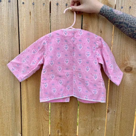 Vintage 1980s Corduroy Light Pink Toddlers Floral… - image 2