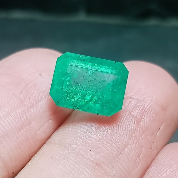 Natural Colombian Emerald Octagon Stone, Beautiful Loose Octagon Emerald Gemstone, Untreated Emerald Stone, Emerald For Jewelry.