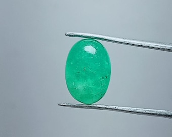 Emerald Cabochon, Colombian Emerald, Oval Cabochon, Genuine Emerald Gemstone, Emerald Loose Gem, Emerald Oval, Natural Emerald Size 11x8mm.
