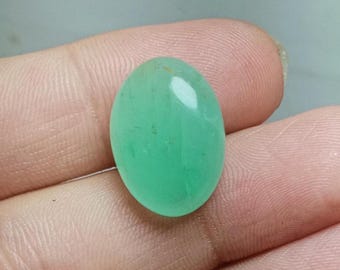 Oval Emerald Cabochon: Natural Emerald Gemstone for Ring (19x14mm)