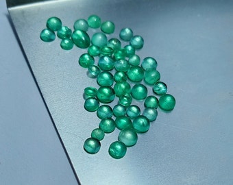 EMERALD CABOCHON round 2mm to 4mm Natural high quality smooth green emerald cabs loose precious gemstone for jewelry making.