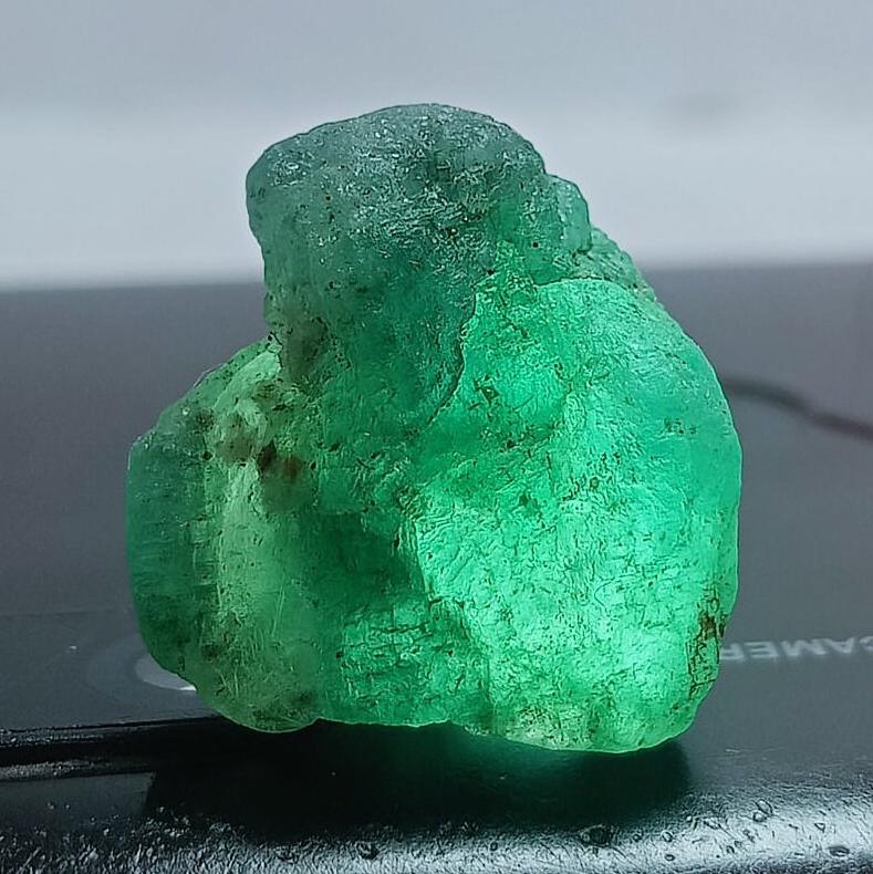 Pierre Brute D'émeraude Naturelle De Colombie - Transparente Verte - Non Traitée - Pièce Unique Pour Collection