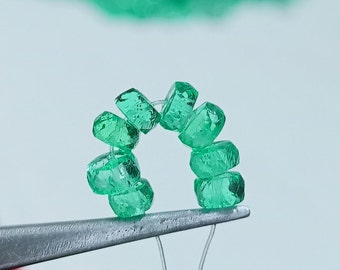 20 Pcs Emerald Beads, Colombian Emerald Faceted Beads, Emerald Faceted Loose Beads, Natural Emerald Beads.