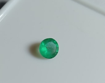 6mm Natural Zambian Emerald Round Faceted Cut, 6mm Top AAA Quality, Diamond Cut Emerald, Emerald Ring Stone, Emerald For Jewellery.