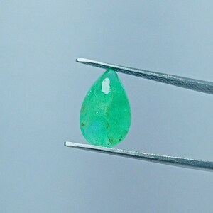 Emerald Pear Cabochon, Natural Zambian Emerald Pear Cabochon, Zambian Emerald Pear Cabochon Loose Gemstone For Pendant, Jewelry.