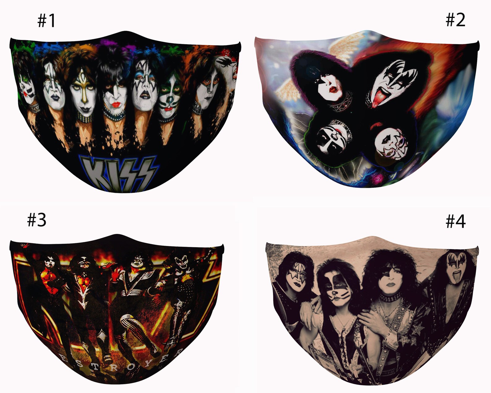 Kiss band face mask// KISS Band Mask// Me gusta kiss mask Etsy