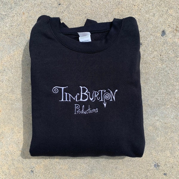 sweat-shirt à col rond brodé tim burton