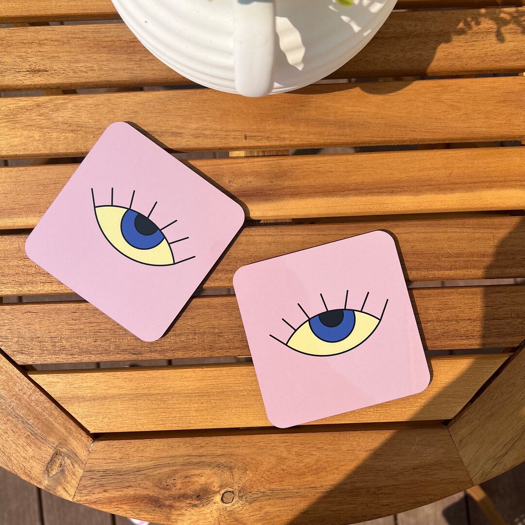 Hard Coasters Retro Eye Print - Etsy
