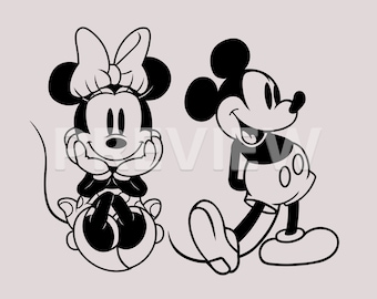 Retro Micky & Minnie Maus Bundle - PNG