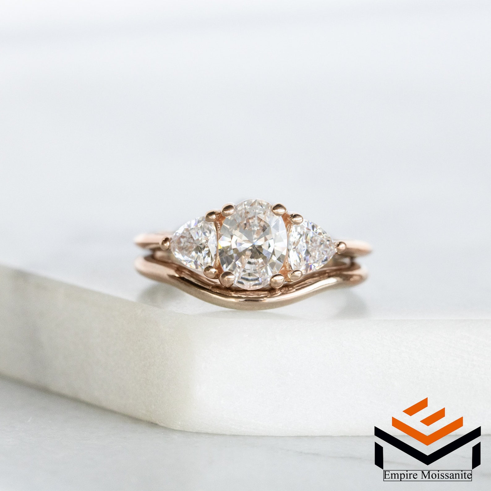 Curved Solitaire Wedding Band 14k Solid rose Gold Engagement Etsy