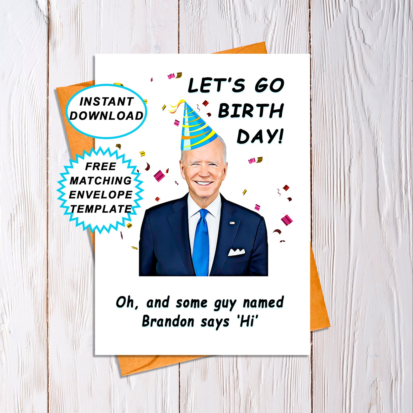 Printable Joe Biden Birthday Card Lets Go Brandon Card Trump | Etsy Canada