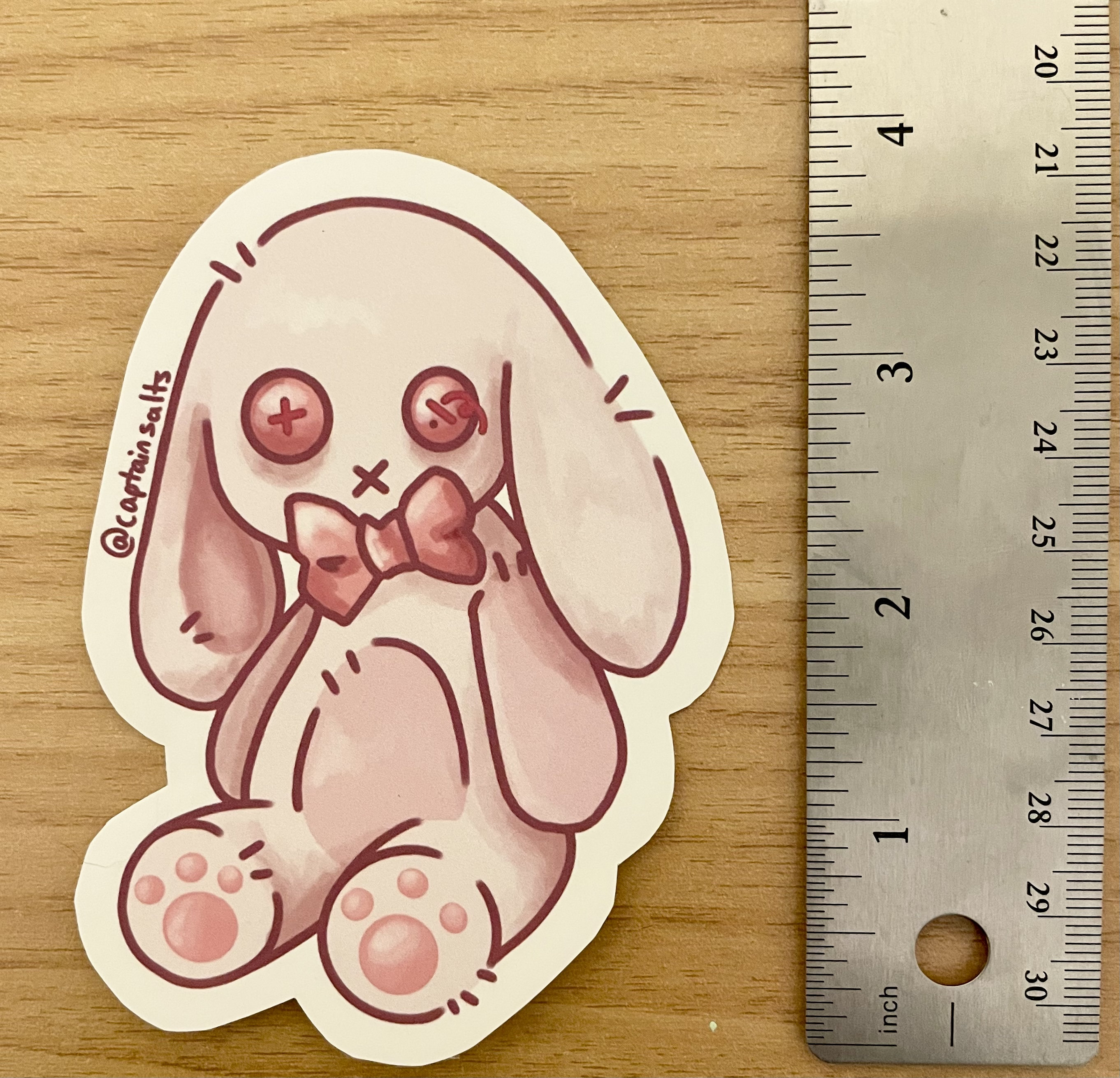 Creepy Cute Bunny Plush Die Cut Waterproof Vinyl Sticker [DISCONTINUED]