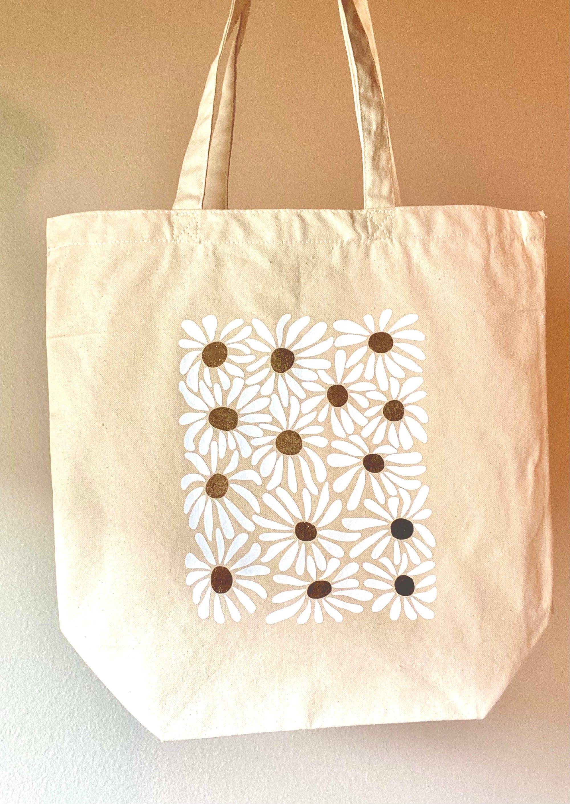 Daisy Canvas Tote Bag Everyday bag Shopping Bag | Etsy