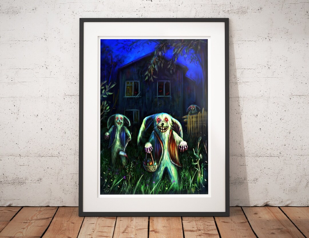 Scary Monster Bunnies Macabre Art Print Gothic Easter Rabbit - Etsy