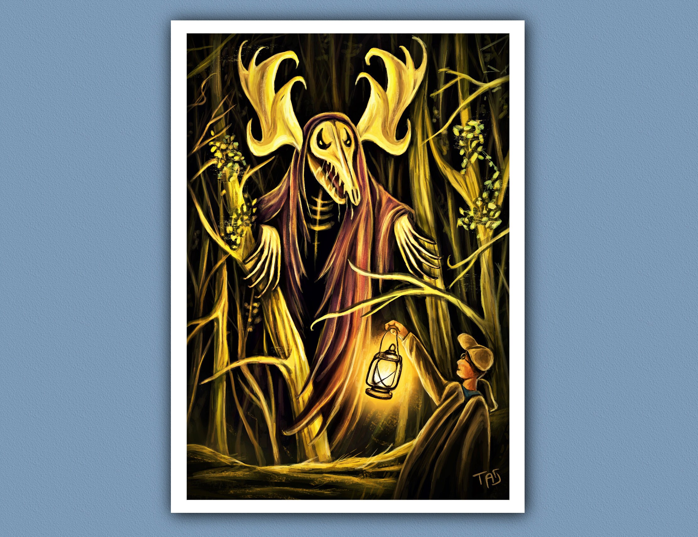 Forest Wendigo Fantasy Goth Cryptid Art Print Vintage Pagan - Etsy
