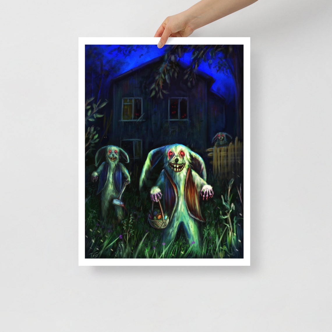 Scary Monster Bunnies Macabre Art Print Gothic Easter Rabbit - Etsy