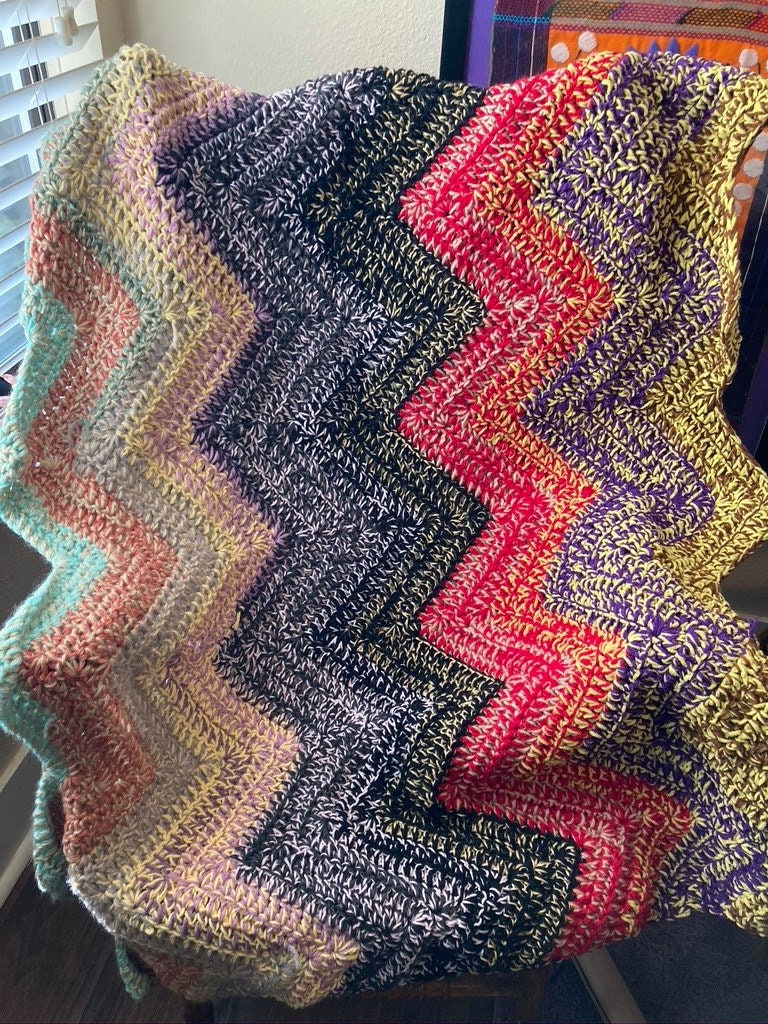 Washable Variegated Afghan Etsy