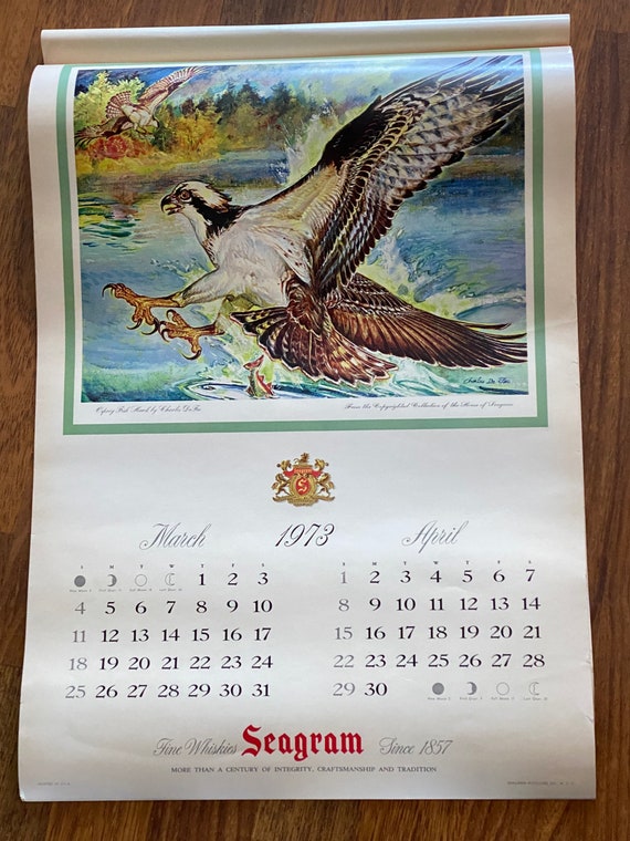 Vintage Seagrams 1973 Wall Calendar - Etsy