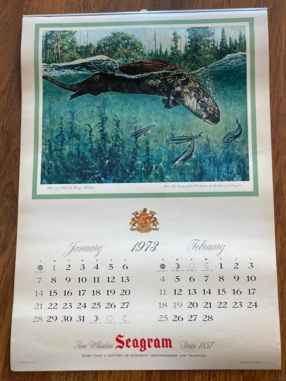 Vintage Seagrams 1973 Wall Calendar - Etsy