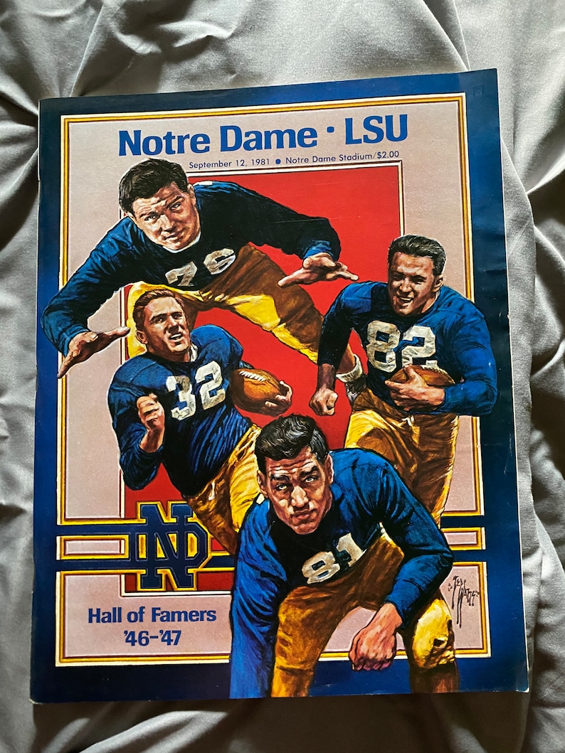 Notre Dame Football Programs Etsy