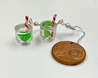 Handmade Gin and Tonic Miniature Earrings: Quirky Resin G&T Jewelry