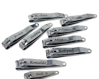 Customized Nail Clippers, Stainless Steel Nail Cutter Personalized Gift Under 10 Dollars Personal Hygiene Engraved Grooming Gift for Him/Her