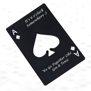 Ouvre-bouteille personnalisé, cadeau pour joueur de cartes As of Spades en acier inoxydable, Ouvre-bière unique, format carte de crédit
