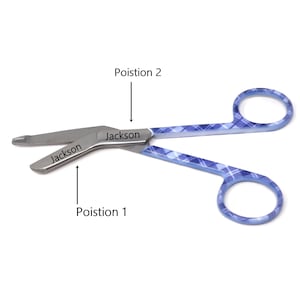 Personalized Gift - 5.5&quot; Bandage Scissors for Vet Tech Gift, Stainless Steel, Purple Argyle Pattern Handle