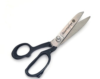 Customizable Fabric Scissors Custom Tailor Scissors Upholstery Shears with Engraving - 7" to 12" - Stainless Steel, Professional Dressmaking