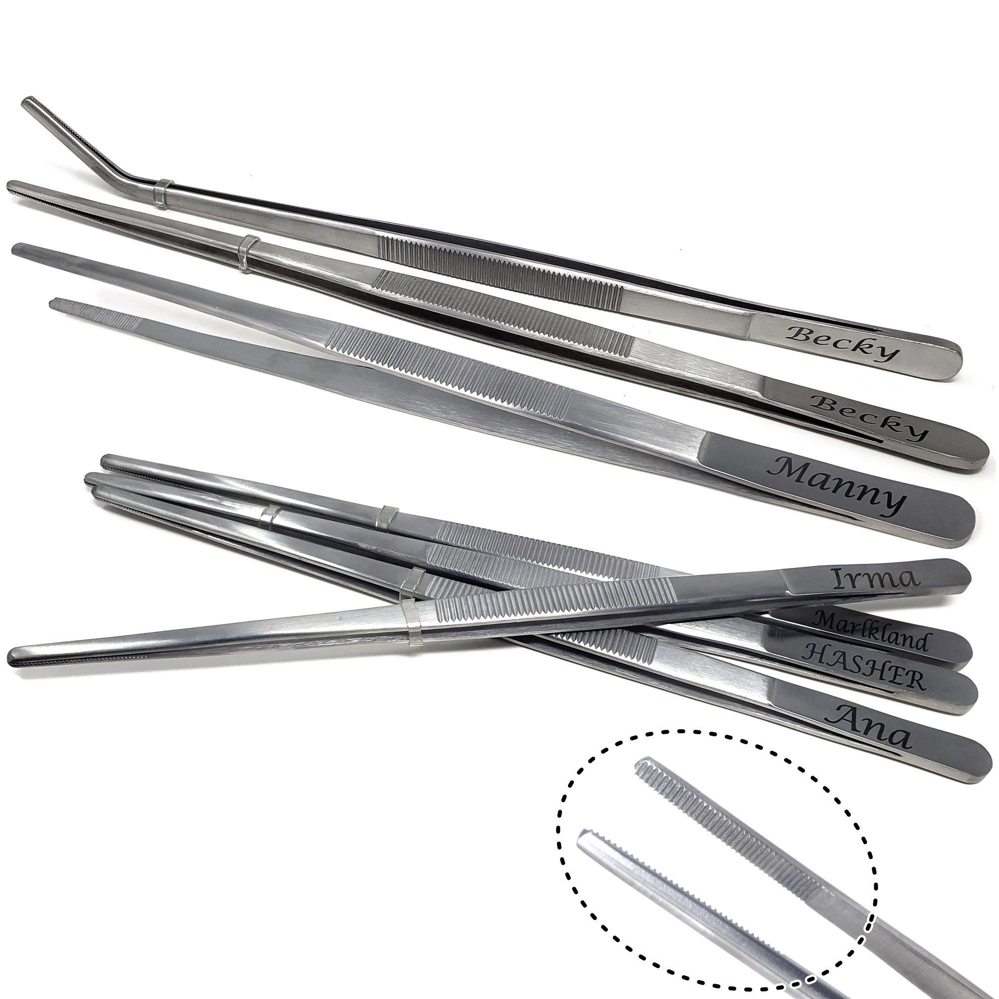 10 Stainless Steel Angled Feeding Tongs Tweezers for Reptile