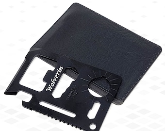 Personalized Camping Adventure Travel Multi Tool Camping Card with Sheath