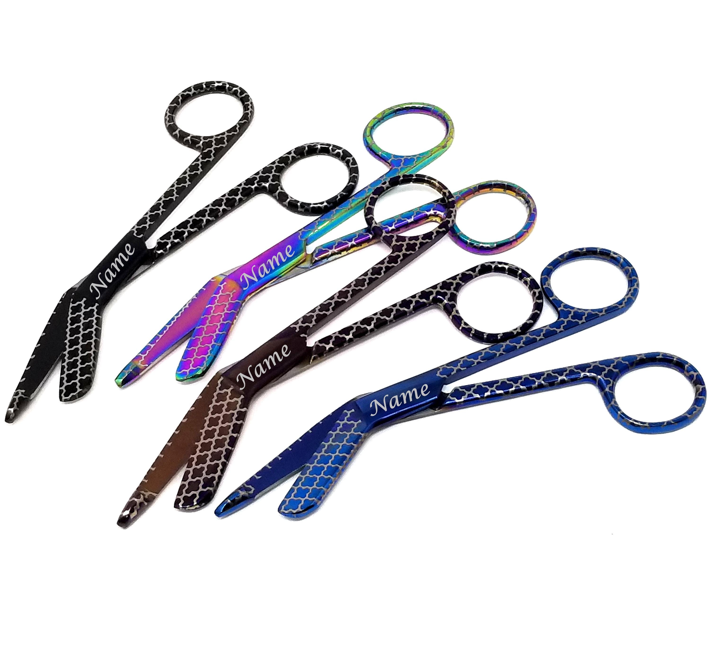 Custom Gift Under 60 Dollars for Nurse Appreciation Week, Personalized Set of 4Pcs Stainless Steel 5.5" Bandage Scissors - Engrave All Names